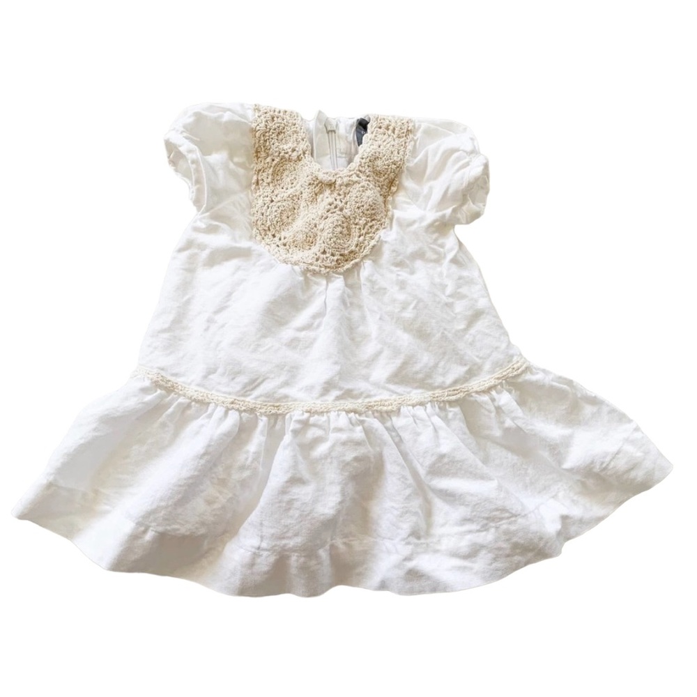 Baby Gap Linen Dress with Crochet Details 3-6M